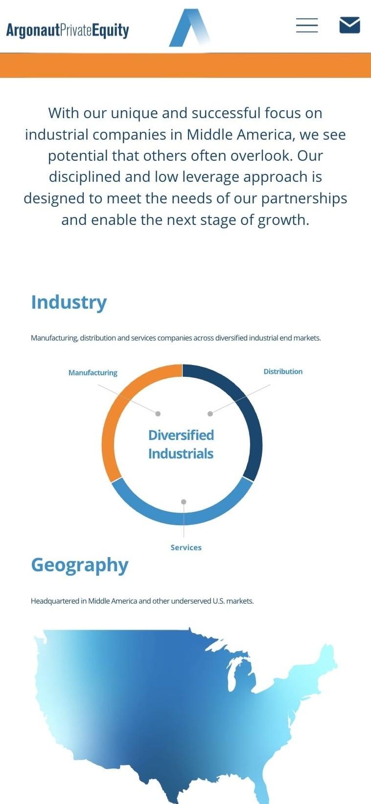 Argonaut Private Equity website mobile view
